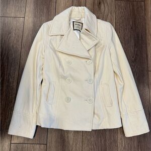 Old Navy Women's Off-White Pea Coat